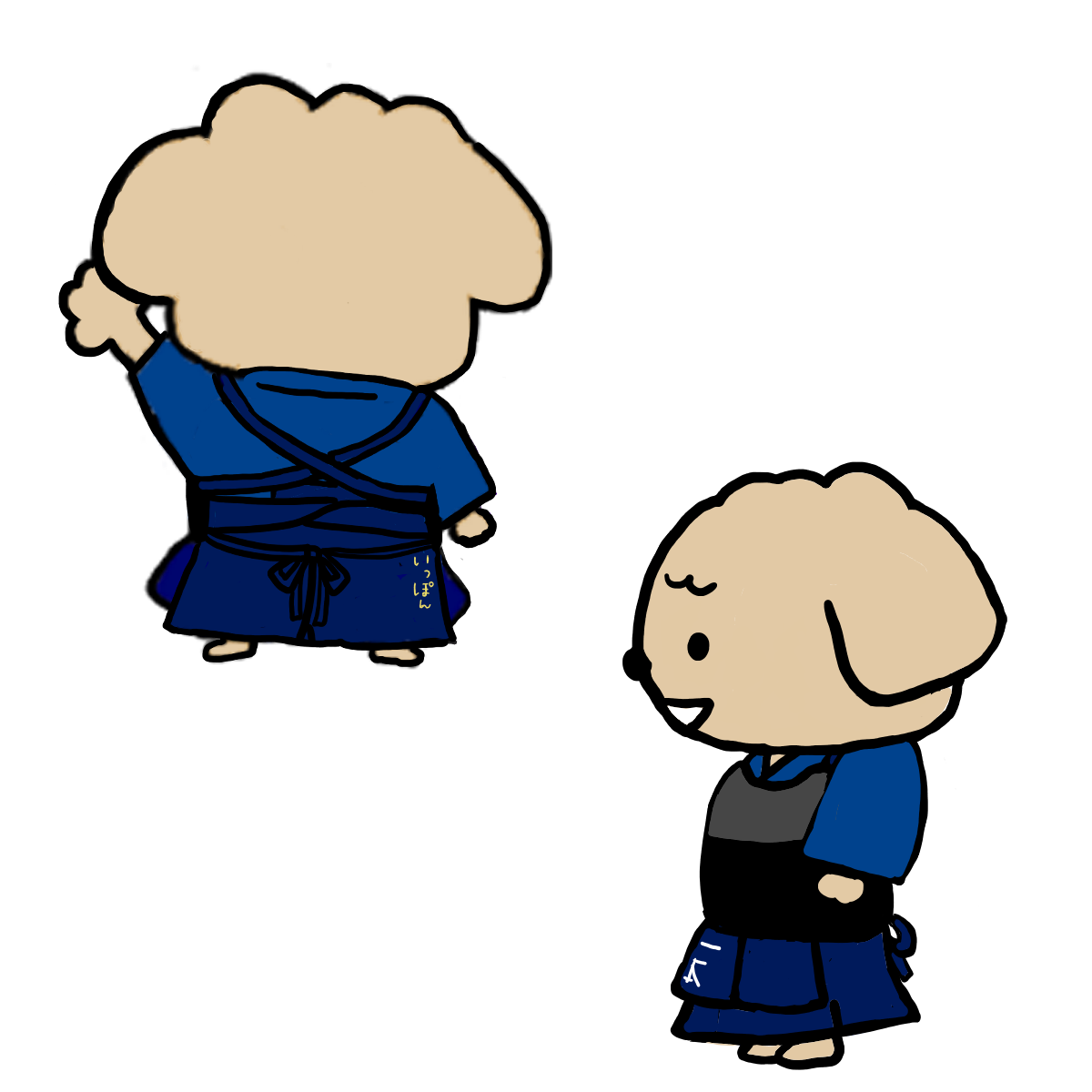 剣道犬いっぽん（2コマ漫画）