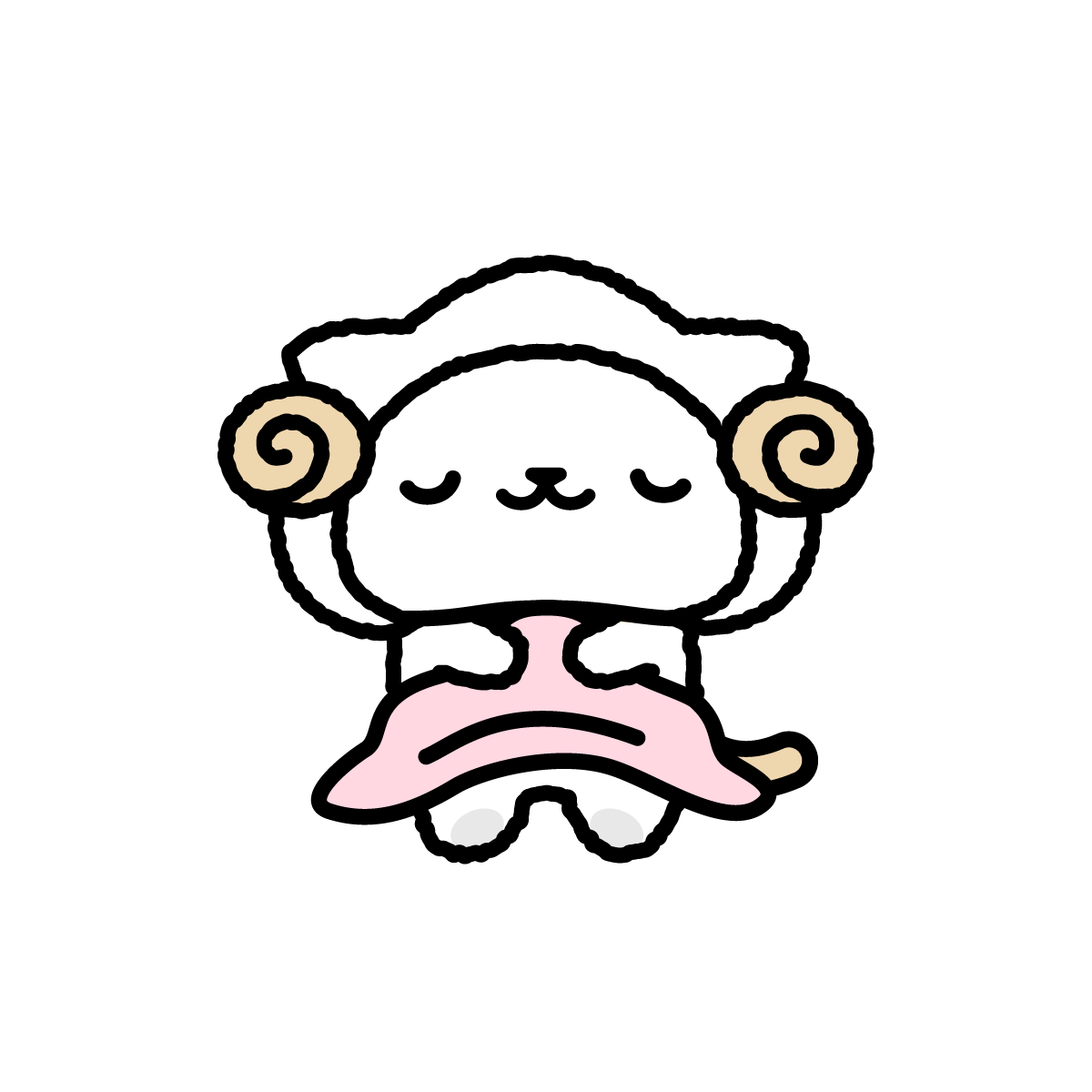 羊の着ぐるみを着たもちにゃ