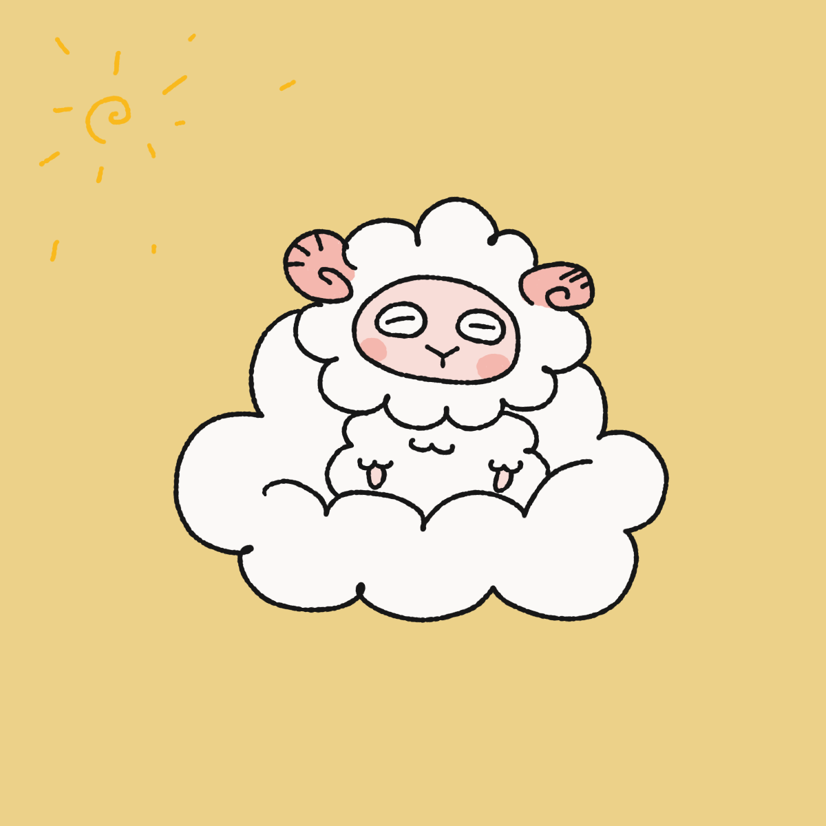 おねむい　雲ひつじ