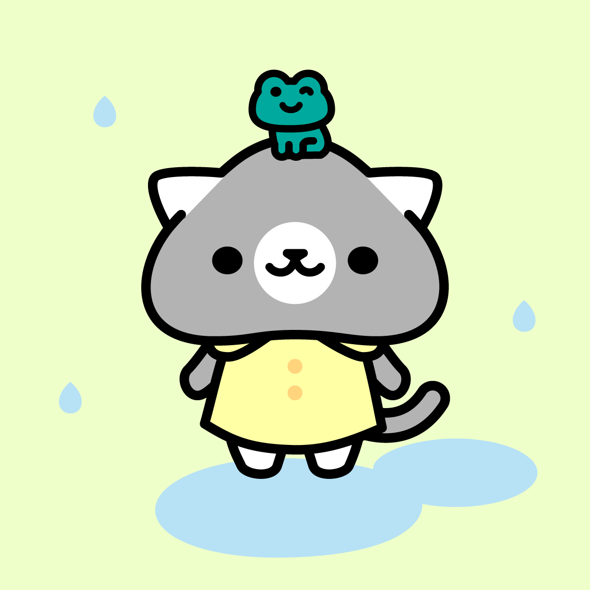 雨の日のまるにゃ