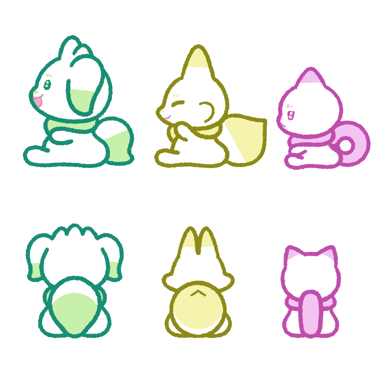 ぽこしりおすわりアニマル