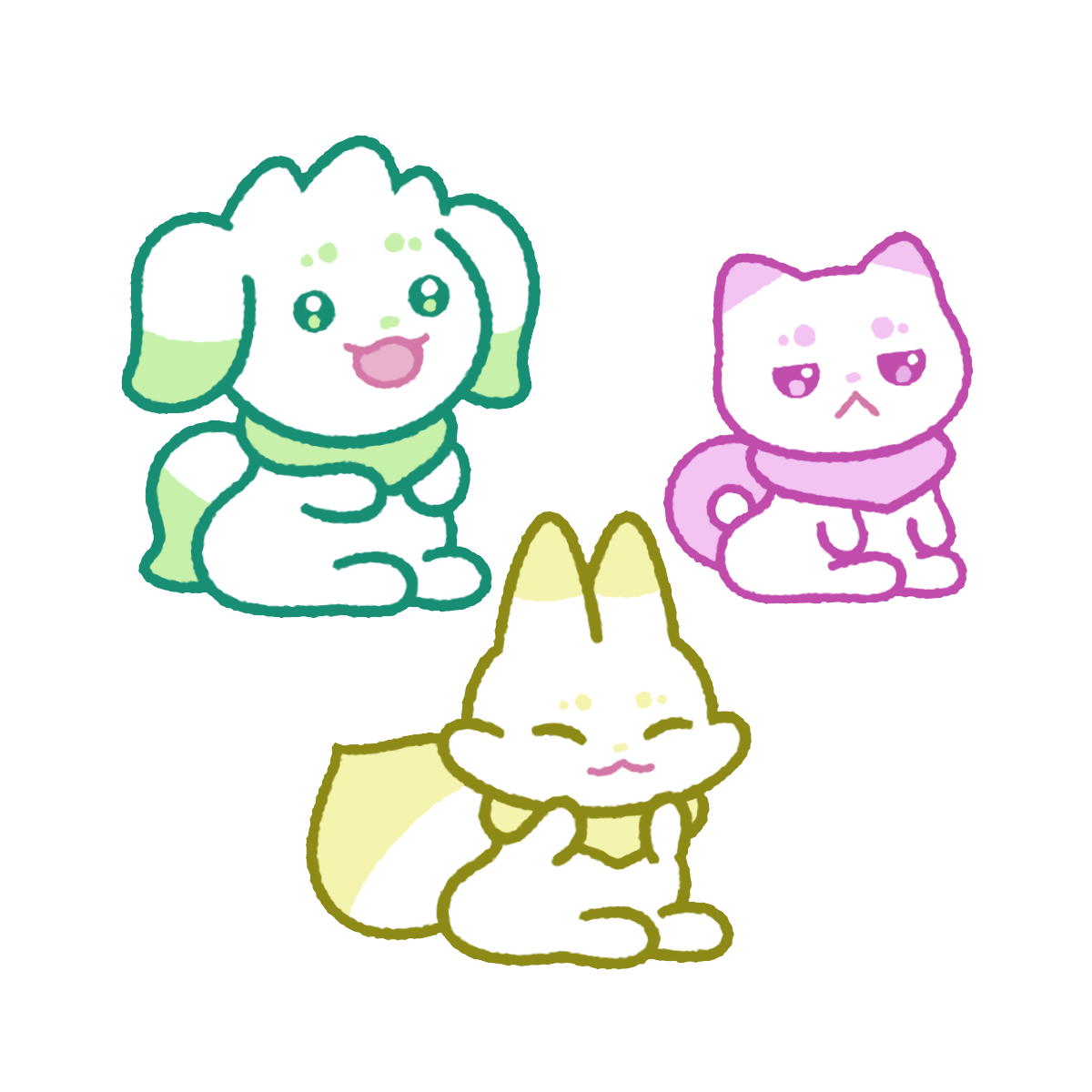 ぽこしりおすわりアニマル