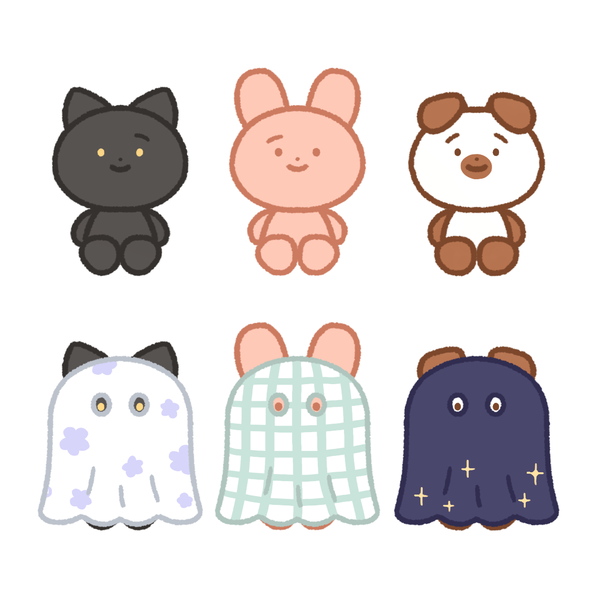 おすわりおばけちゃんズ