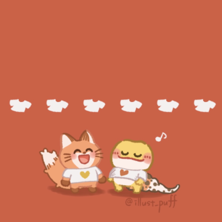 おっとりキツネとてれてれレオパ