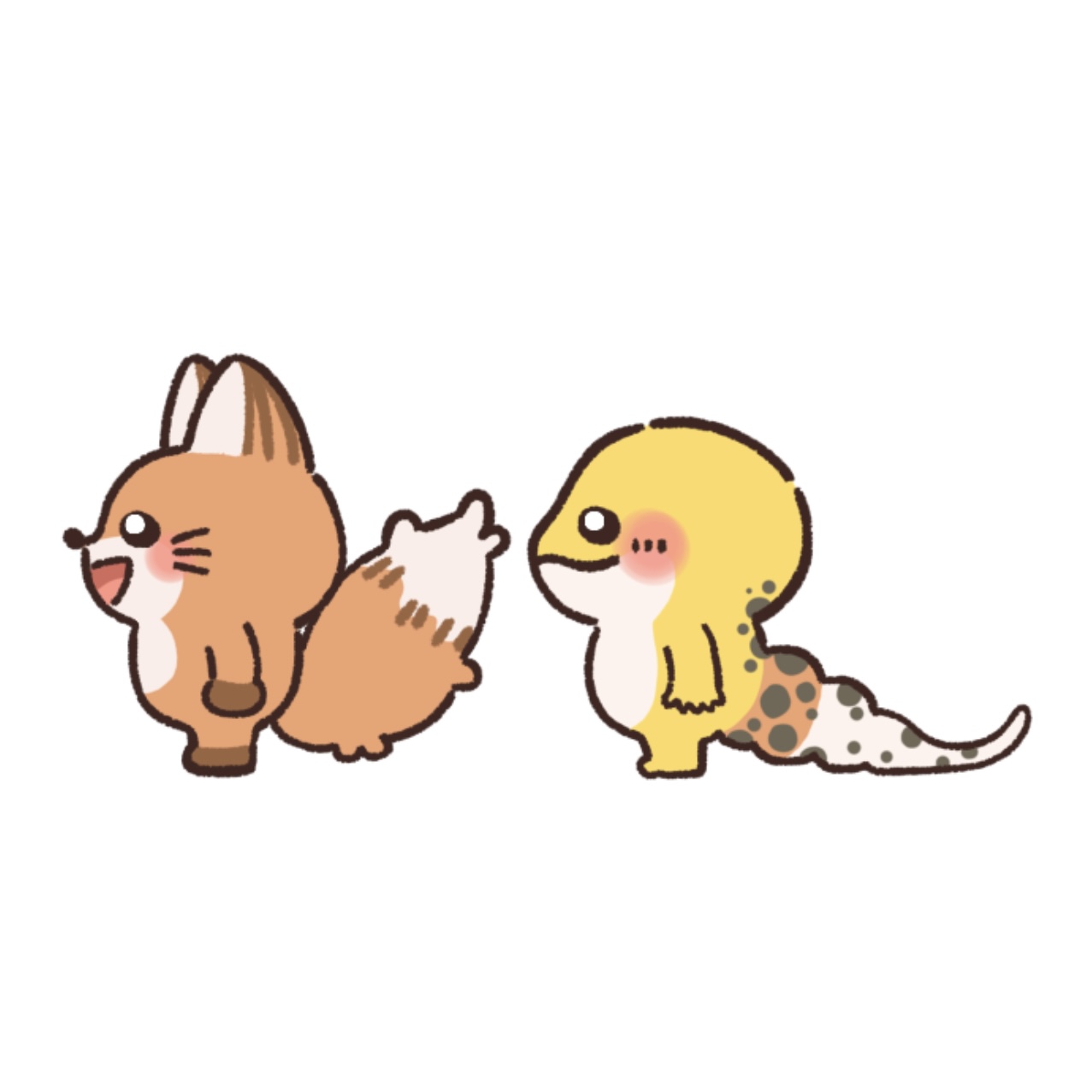 おっとりキツネとてれてれレオパ